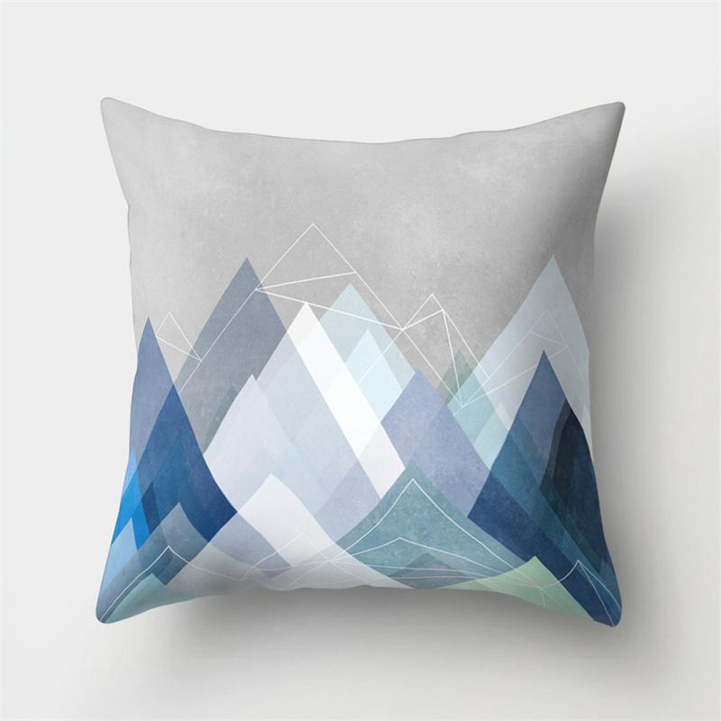 Abstract Mountain Landscape Geometric Printing Pattern Pillow Case Home Living Room Sofa Decoration Pillow Case