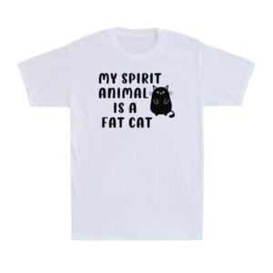 My Spirit Animal Is Fat Cat Shirt Funny Cute Cat Kitten Lover Gift Men s T-shirt XXXXL