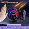 Head Up Display OBD2+GPS HUD P28 Smart Gauge Car HUD Speedometer Turbo RPM Alarm for Car Truck Pressure Water Temp Turbine