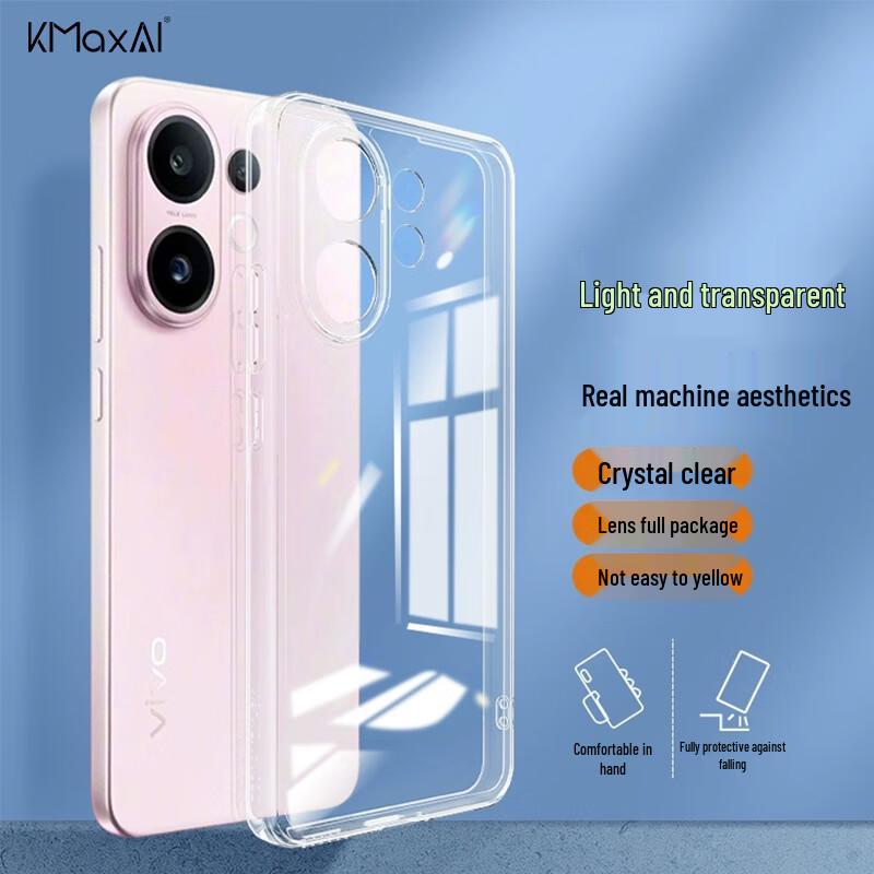 

KMaxAI Clear TPU Full-Protection Phone Case for vivo S Series