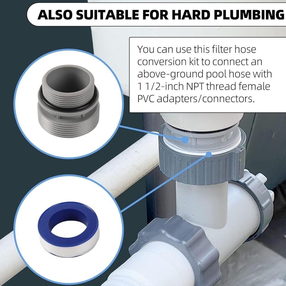 40mm To 1 1/2" Pool Pump Hose Adaptor Plastic Filter Port  Adaptor Pump Replacement  Fit for Intex