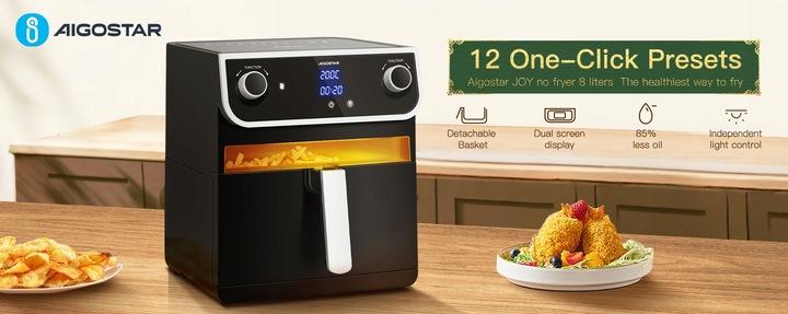 Frytkownica Beztłuszczowa 8L 1700W Frytownica Airfryer Xxl Aigostar Joy