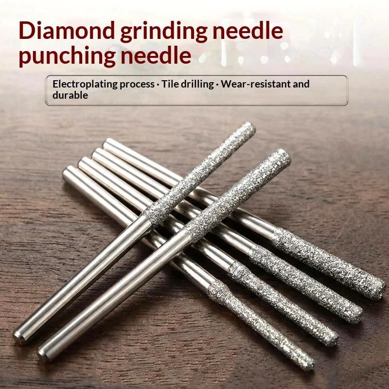 5Pcs Sharp Cutting Mini Diamond Cylindrical Files Small Diameter Reaming Hand Tools for Ceramic Grinding Craft Making