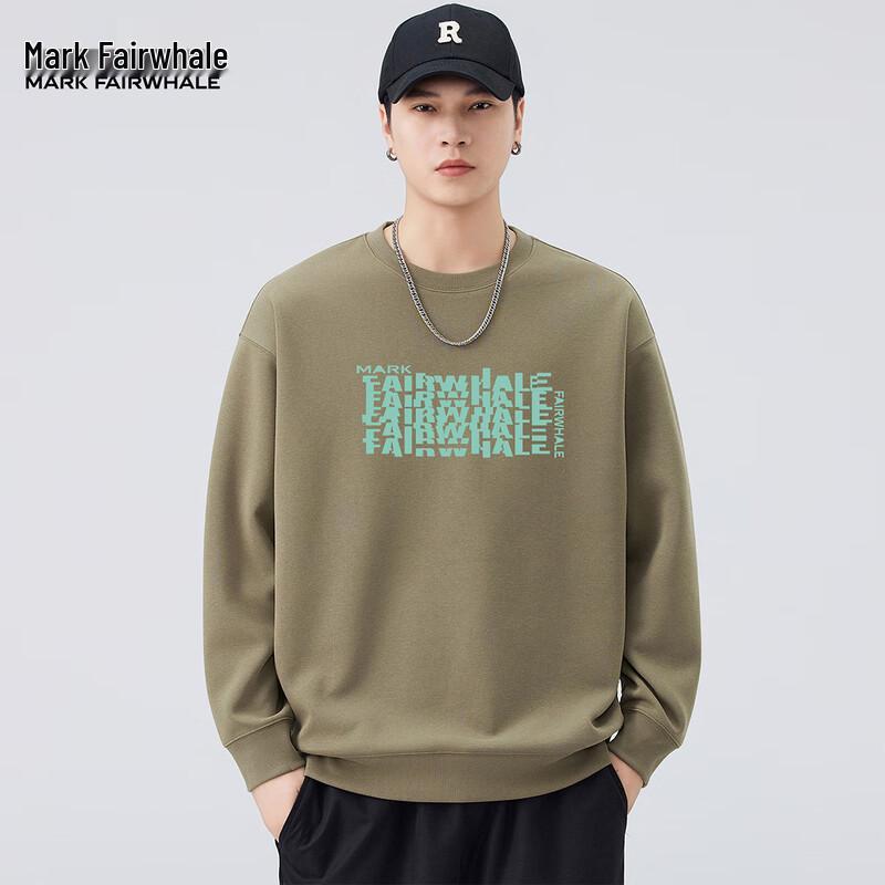 Mark Fairwhale Men's Loose Fit Printed Crew Neck Sweatshirt