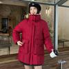 Winter new lamb wool lapel cotton-padded clothes women's medium and long cotton-padded clothes fashion cotton-padded jacket