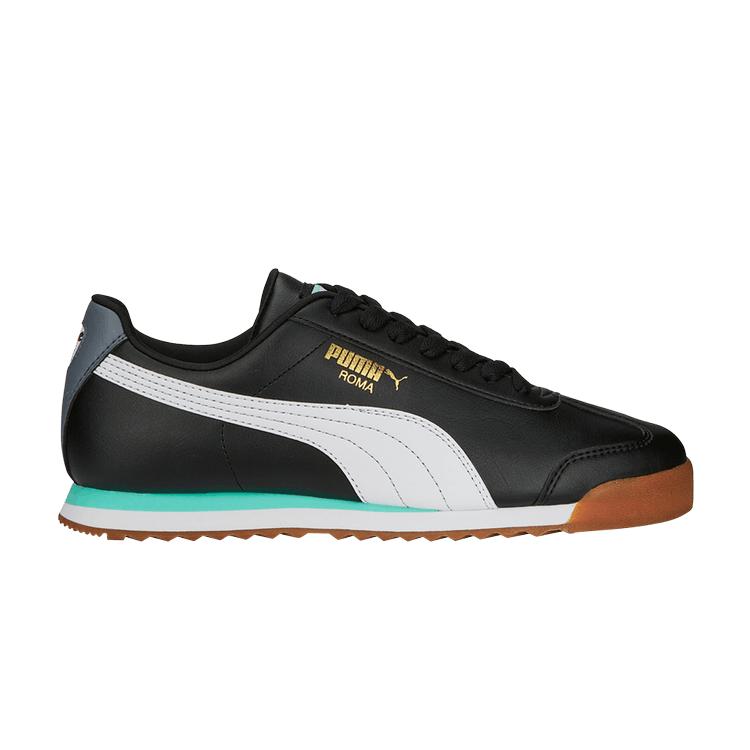 Puma Roma Basic Plus Black White Mint Unisex Sneakers 369571-45