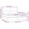 Box Spring Bed with Mattress & LED Dark Grey 200x200 cm Fabric