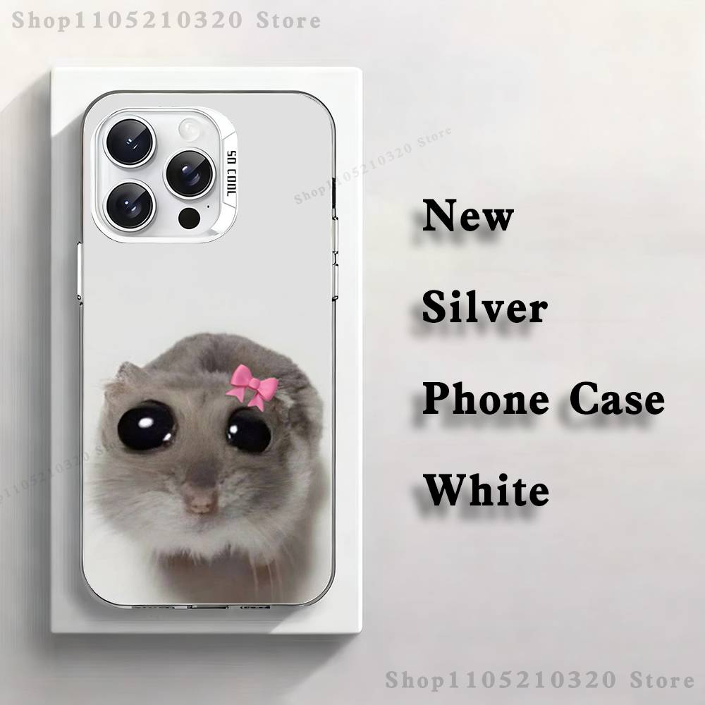 

Cute Animal Hamster Phone Case For iPhone 17,16,15,14,13,12,11,Pro,Max,Plus,Mini,XS,SE Anti Fall White Matte Hard Bumper iPhone12PROMAX