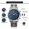 BY BENYAR Wristwatch Men's Chronograph Silver Blue