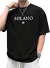 Men's Letter Graphic Baggy Shirts Short Sleeve Round Neck T-Shirt Streetwear