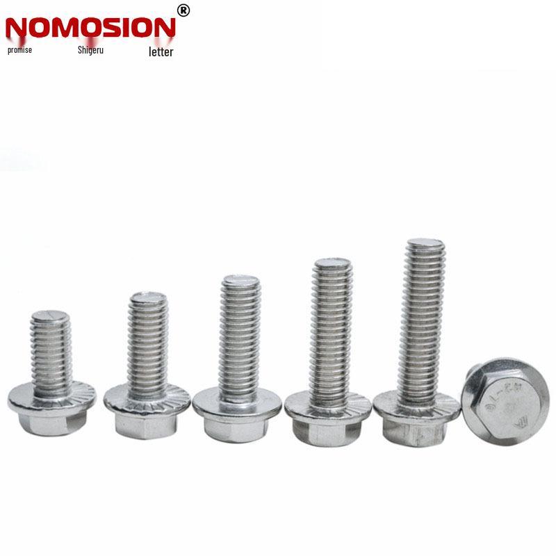 Authentic GB5789 Hex Flange Head Bolt with Washer Teeth, 304 Stainless Steel, Sizes M5-M10