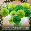 Round Paper Flower Fans And Balls Set For Wedding Party Decor Eco-Friendly Multicolor Visual Effect