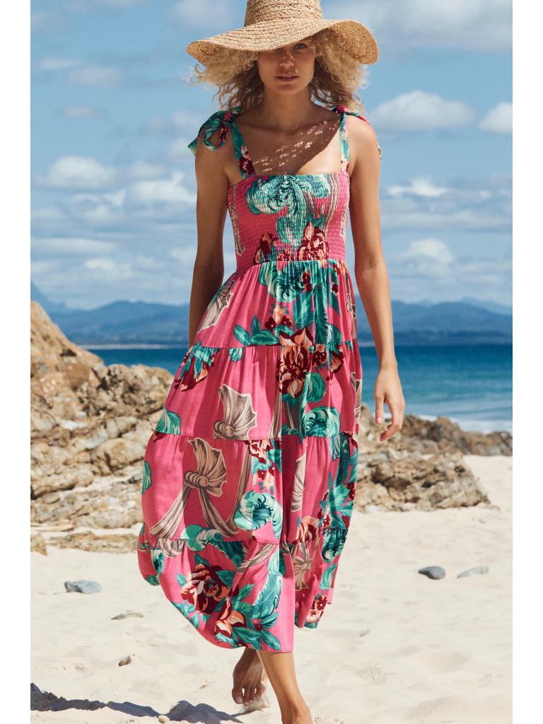 2025 Summer Women's Sleeveless Hot Girl Print Long Dress