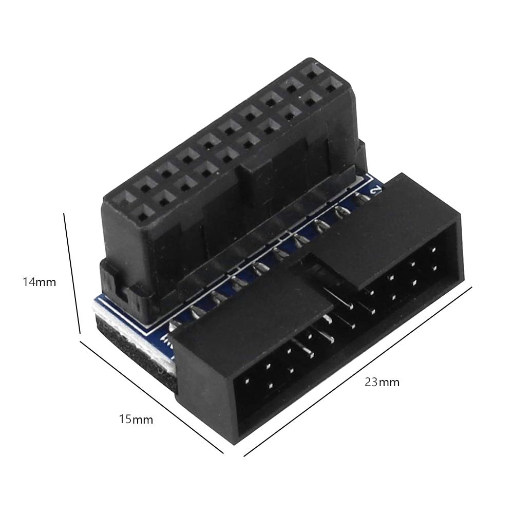 1/2/3Pc For Motherboard USB3.0 20 Pin Male To Female Extension Adapter 90 Degree Angled Converter Type C Power Adapter Connector