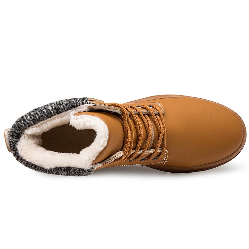 Men's All-match Geniune Leather Outdoor Ankle Boots Winter Warm Soft Plush Lining Snow Boots