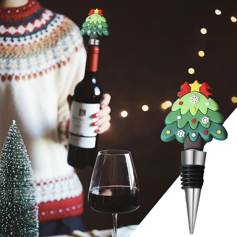 Bouchon de Bouteille de Vin de Noël Bouchon Supérieur de Bouteille de Vin Couvercles de Vin Bouchon de Bouteille de Bière Bouchons de Bouteille de Vin Pour Tous les Types de Bouteilles