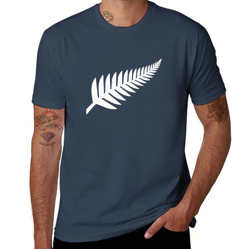 Neuseeland Flagge Weißes Symbol T-Shirt Einfach Trendig Lässig T-Shirt