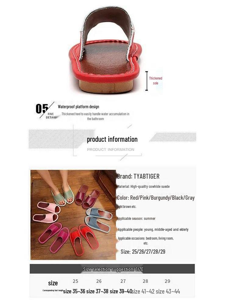 Unisex Echtleder Rindsleder Hausschuhe: Rutschfest, Bequem, Lässig und Kühl für Alle Jahreszeiten