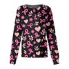 Women's Long Sleeve Breast T-Shirt Round Neck Caregiver Uniform