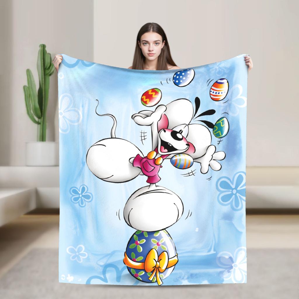 Christmas Diddl Super Soft Blankets  Travel Plush Throw Blanket Funny Living Room Flannel Bedspread Sofa Bed Cover