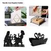 Creative Elegant Metal Cartoon Pattern Napkin Holder Paper Drawer Storage Bracket Organizer Dining Tabletop Accessory