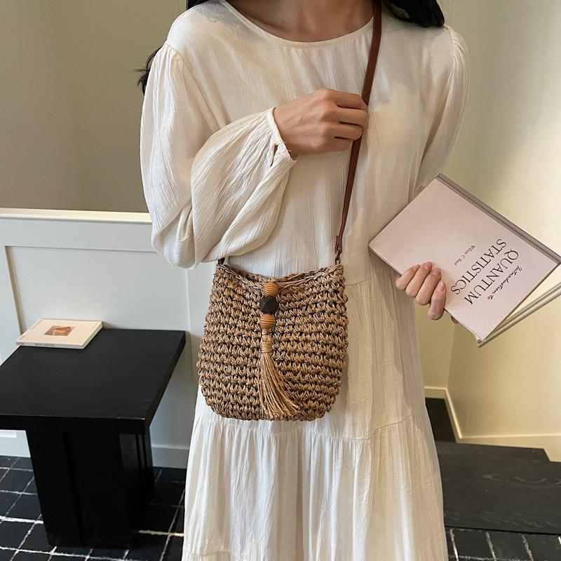 Straw Bag Women's Beach Shoulder Bag Crossbody Bag Large Capacity Women's Bag