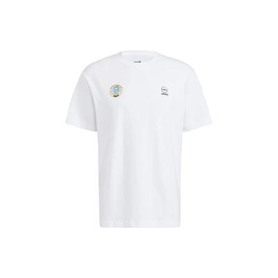 adidas Neo Pure Color Letter Print Casual Sports T-Shirt Unisex Tops White HC9740