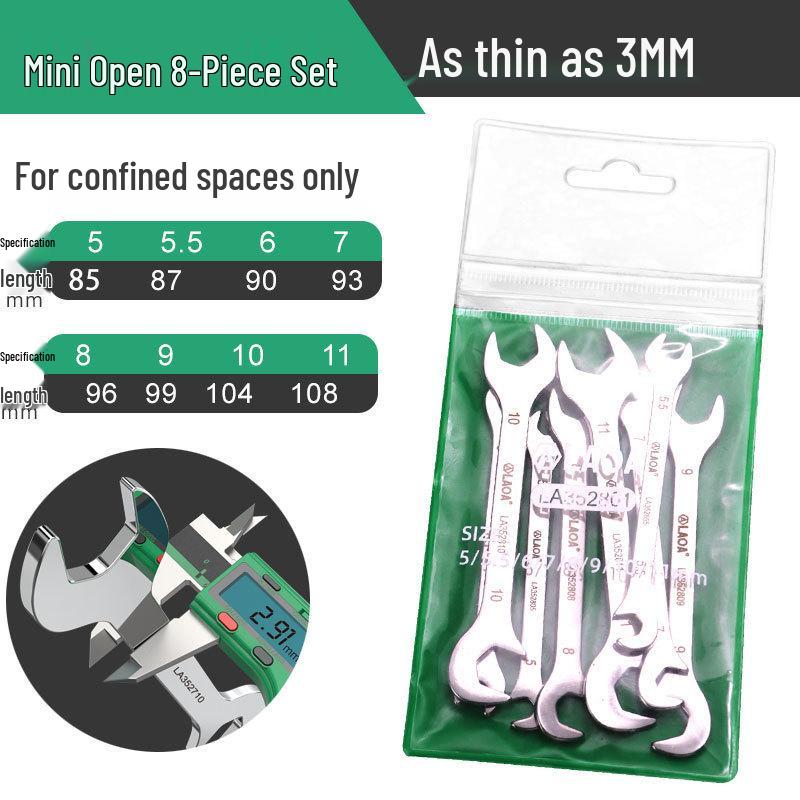 Stainless Steel 3mm Ultra-Thin Double-Headed Combination Wrench Set