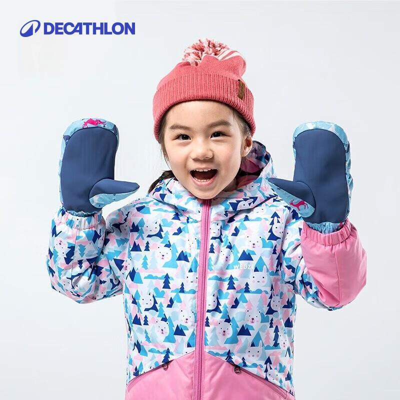 Decathlon Kids' Warm Mitten Ski Gloves