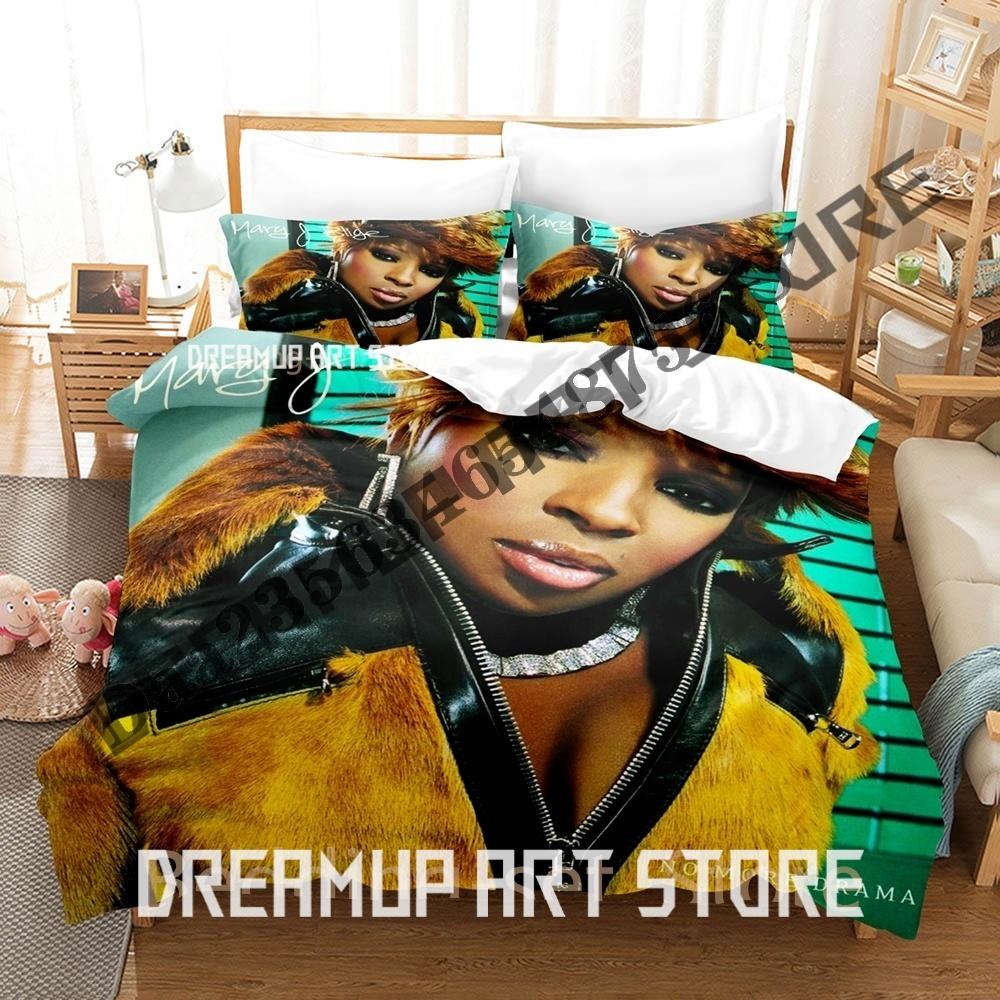 3D Print Mary J. Blige Bedding Set Single Twin Full Queen King Size Bed Set Adult Kid Bedroom Duvetcover Sets Game Anime Bed