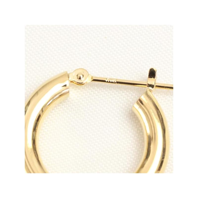 [Jewelry Excellente] K18YG hoop earrings 3.0mm×17mm ring hoop earrings (K18 yellow gold)
