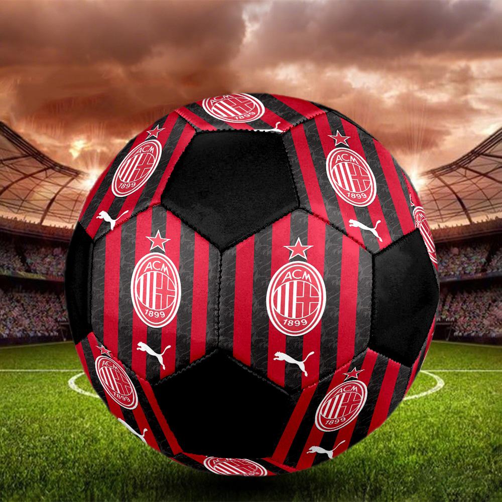 Pallone Calcio a 5 AC Milan Colorato Per Tutte le Età Misura 5 Cucito a Macchina PVC Pronto per la Competizione Resistente Alto Rimbalzo