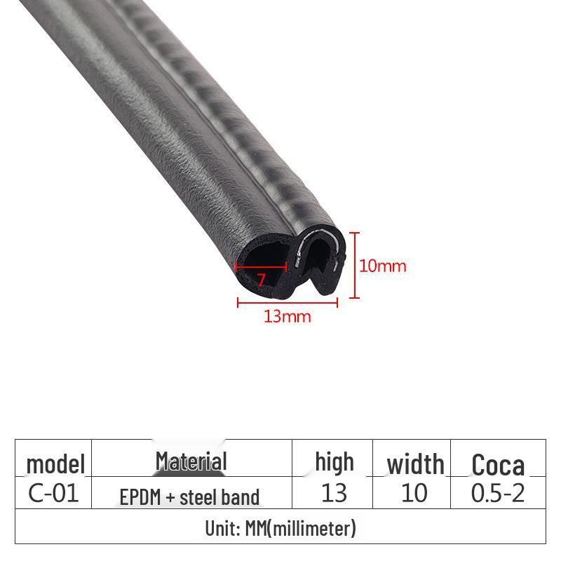 Triple Composite U-Shaped Bubble Seal EPDM Rubber for Cabinets