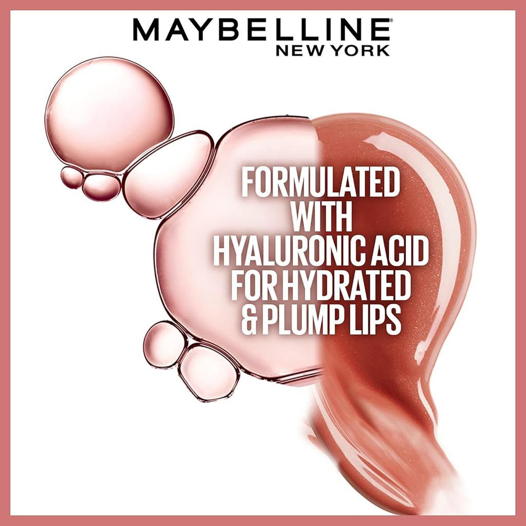 Maybelline New York Lifter Gloss Petal 5.4ml Smooth Non Sticky Tinted Lip Gloss With Hyaluronic Acid For Hydrated Plump Shiny Lips