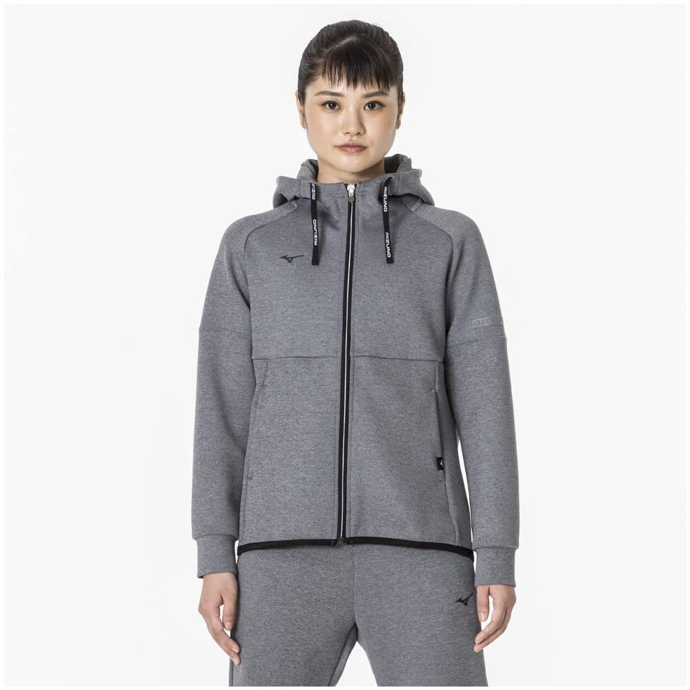 Mizuno Stretch Sweat Training Easy to Move Heather Size L Hoodie, Wear, in, Gray, 32MCA330,