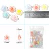 50pcs Flower Acrylic Beads Matte Transparent Mix Color Plum Blossom Charm Bead for DIY Bracelet Phone Chain Jewelry Accessories