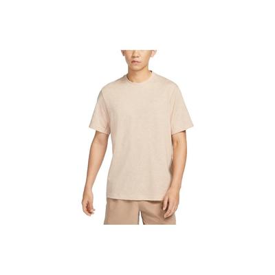 Einfarbiges Markenlogo Rundhals Kurzarm T-Shirt Herren Oberteile Khaki DV9832-276
