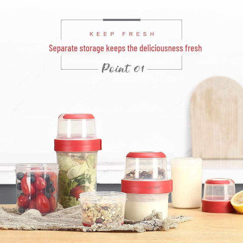 Double-Layer Airtight Container for Baby Food, Snack, Salad, and Yogurt Storage