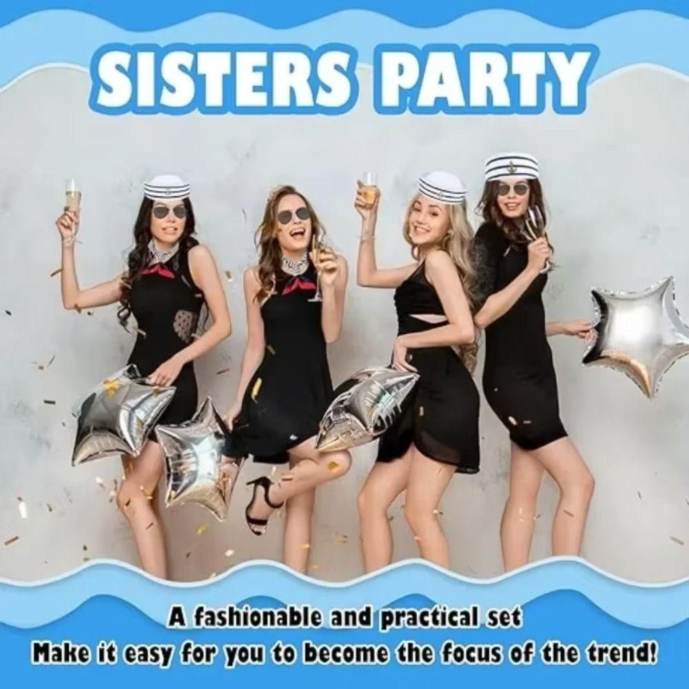 Dressing Up Sailor Ship Cap Navy Blue Scarf Sailor Hat Fashion Yacht Captain Hat  Men Women