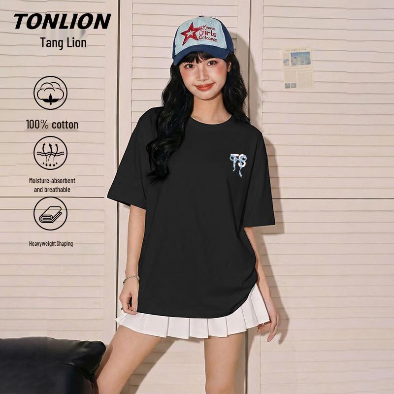 

TonLion Women s Cotton Short Sleeve T-shirt L