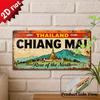 D Flatpc CHIANG MAI Metal Sign Outdoor Wall Art ( ) Retro Metal Sign Cultural City Decor Living Room Decor
