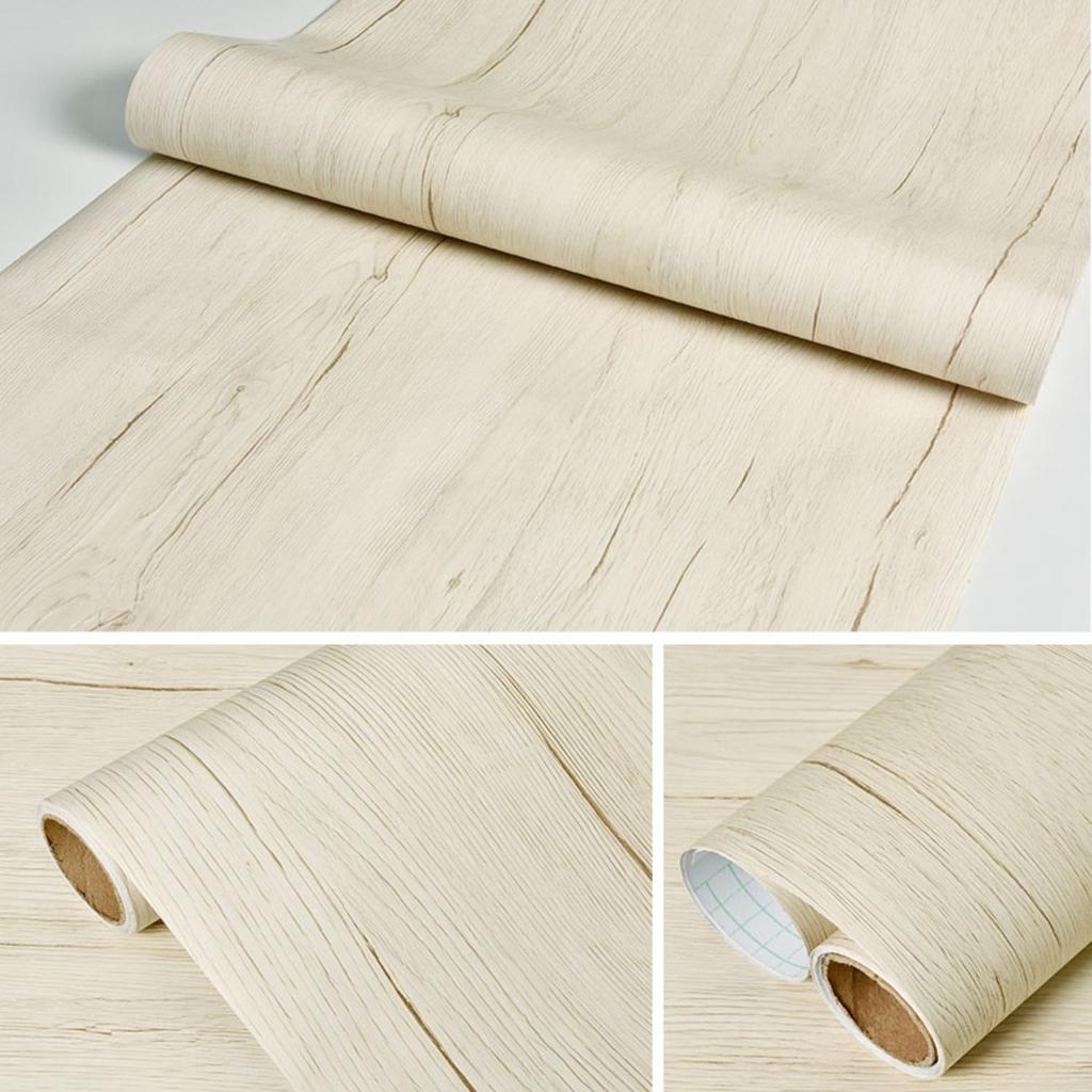 1 Roll Wood Grain Vinyl Wallpaper for Door Wardrobe Cupboard Table Furniture Waterproof Self Adhesive Stickers Home Decor Film