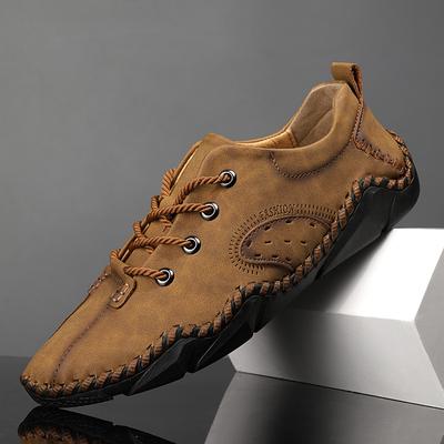 Summer New Outdoor Breathable Leather Shoes Soft Sole Soft Leather Men's Casual Shoes Non-slip Wear-resistant Lazy Shoes