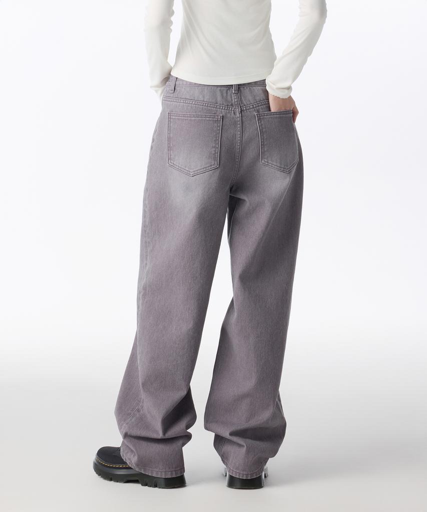 MUSINSA STANDARD WOMAN Pigment Wide Denim Pants [Purple Grey]