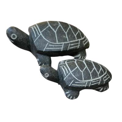 Figurine Turtle Stone Garden Gardening Lucky Charm Small Gift Amulet Healing Outdoor Object Japanese Style Animal Large [S.T.S.G] Hand-carved (Medium