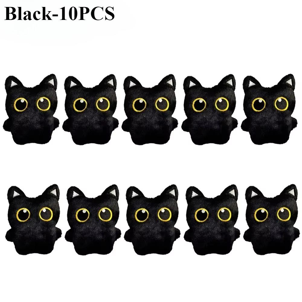 1-20PC Cute Black Cat Plush Toy Doll Small Pendant Cuddly Pillow Cushion Ins Black Cat Plush Toy Doll for Boy Girl Brithday Gift