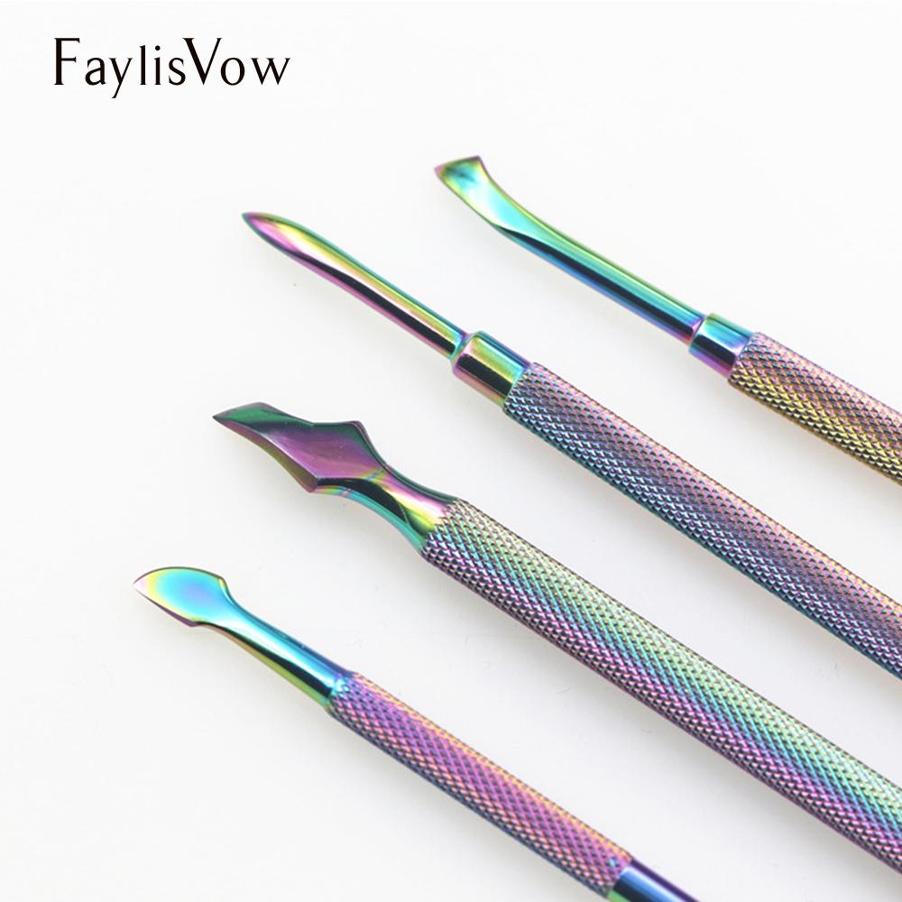 Nail Art Cuticle Pusher Double-end Finger Cuticle Manicure Stainless Steel Dead Skin Remover Trimmer