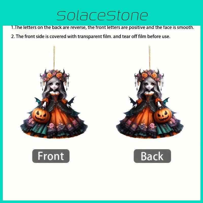 Witch Pumpkin Halloween Pattern Acrylic Pendant For Holiday Decoration Prop