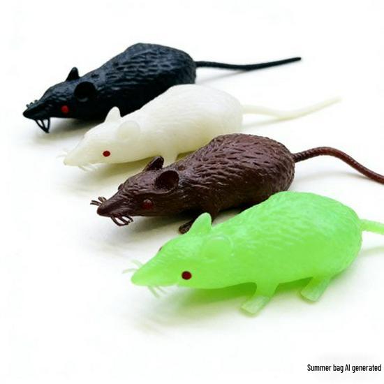 Soft Rubber Mini Graffiti Mouse - Cute Toy Animal Model for Kindergarten Kids