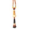 Style Car Hanging Ornament With White Lotus And Deity Symbols In Yellow Boxwood For Gift